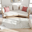 HOMCOM Swirl Pattern Washable Rug, Allergy-Friendly Floor Carpet, Cream