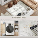 HOMCOM Swirl Pattern Washable Rug, Allergy-Friendly Floor Carpet, Cream