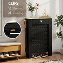 HOMCOM Radiator Cover With Drawer, Horizontal Slat Black