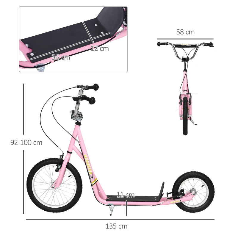 HOMCOM Teen Stunt Scooter for 5+ Years-  Pink