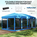 Outsunny 6 X 3(m) Pop Up Party Tent Canopy With 6 Removable Sidewalls
