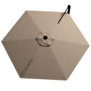 Outsunny Wall-Mounted Parasol Patio Umbrella With Hand To Push System - Khaki/Grey