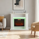 HOMCOM 1800W Inset Electric Fireplace With RGB LED Lights, White