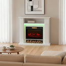 HOMCOM 1800W Inset Electric Fireplace With RGB LED Lights, White