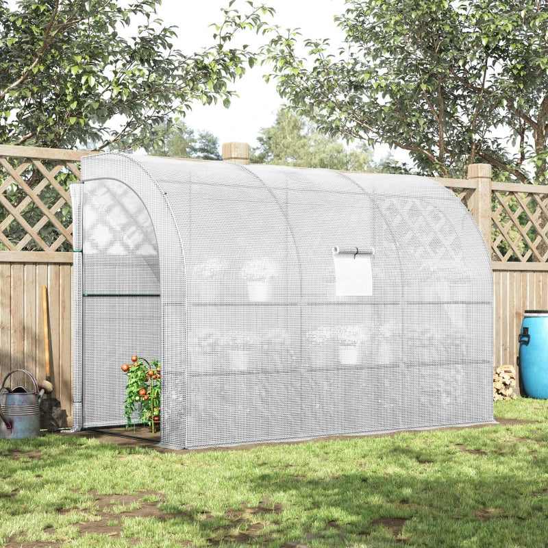 Outsunny Lean To Greenhouse 300 x 150 x 213 cm - White