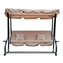 Outsunny 2-in-1 Garden Swing Chair -  Light Brown