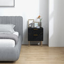 HOMCOM Bedside Table Bedside Cabinet with 2 Drawers for Bedroom