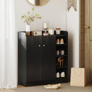 HOMCOM Shoe Storage Cabinet Footwear Rack Stand w/Adjustable Shelves Black