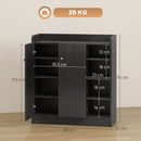 HOMCOM Shoe Storage Cabinet Footwear Rack Stand w/Adjustable Shelves Black