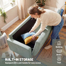 HOMCOM Modern 3 Seater Sofa with Hidden Storage and Rubber Wood Legs