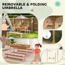 AIYAPLAY Kids Picnic Table, Wooden Children Garden Table and Bench Set, Pink