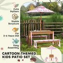 AIYAPLAY Kids Picnic Table, Wooden Children Garden Table and Bench Set, Pink