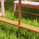AIYAPLAY Kids Picnic Table, Wooden Children Garden Table and Bench Set, Pink