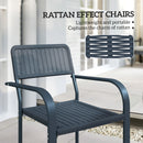 Outsunny Garden Chairs Set of 4, Stackable & Rattan Effect, Dark Grey