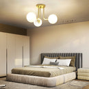 HOMCOM Light Fixture With 3-Light Globe Shades, Modern Ceiling Light, Gold