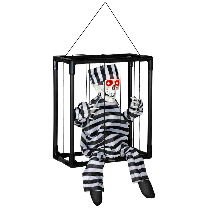 Outsunny Voice Activated Animatronics Hinging Skeleton Halloween Decoration