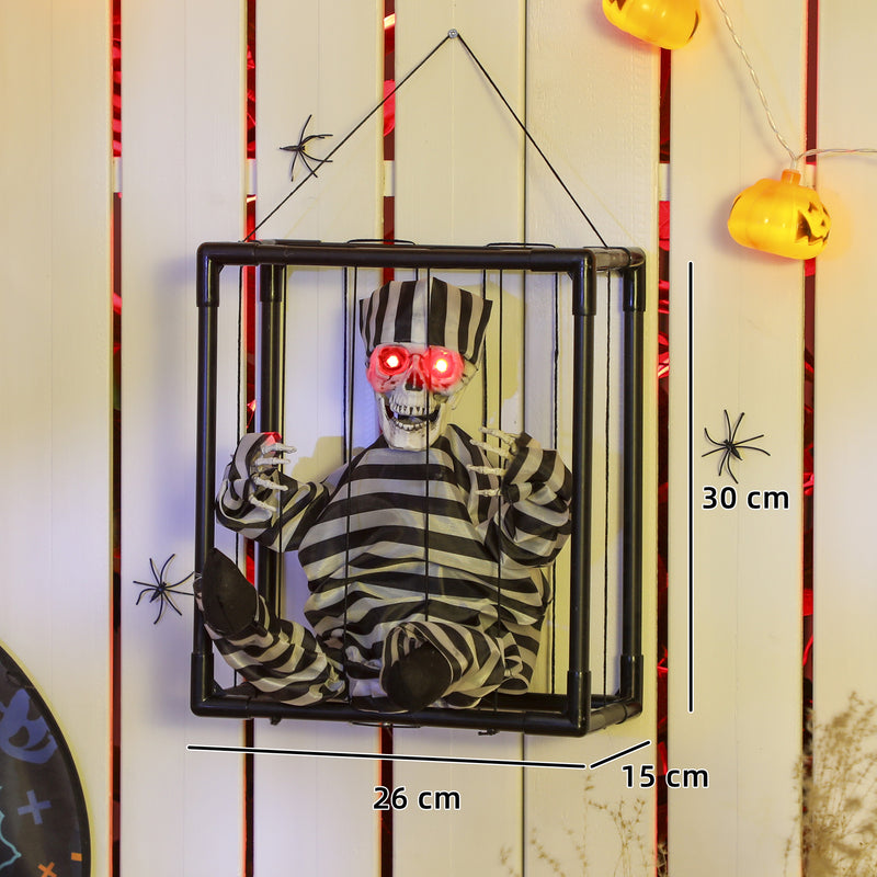 Outsunny Voice Activated Animatronics Hinging Skeleton Halloween Decoration