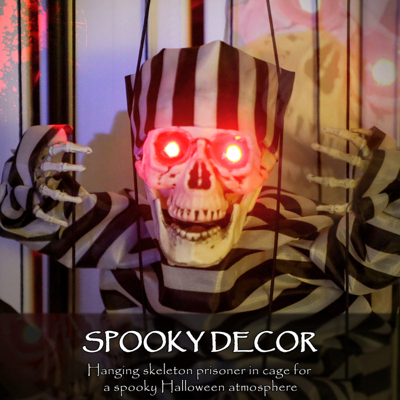 Outsunny Voice Activated Animatronics Hinging Skeleton Halloween Decoration