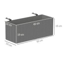 Outsunny Set Of 2 Hanging Flower Boxes, 50 Cm Long, Rattan Look