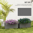 Outsunny Set Of 2 Hanging Flower Boxes, 50 Cm Long, Rattan Look