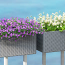 Outsunny Set Of 2 Hanging Flower Boxes, 50 Cm Long, Rattan Look