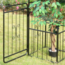 Outsunny Metal Garden Arbor Arch Gate w/ 2 Side Planter Boxes & Vine Frame