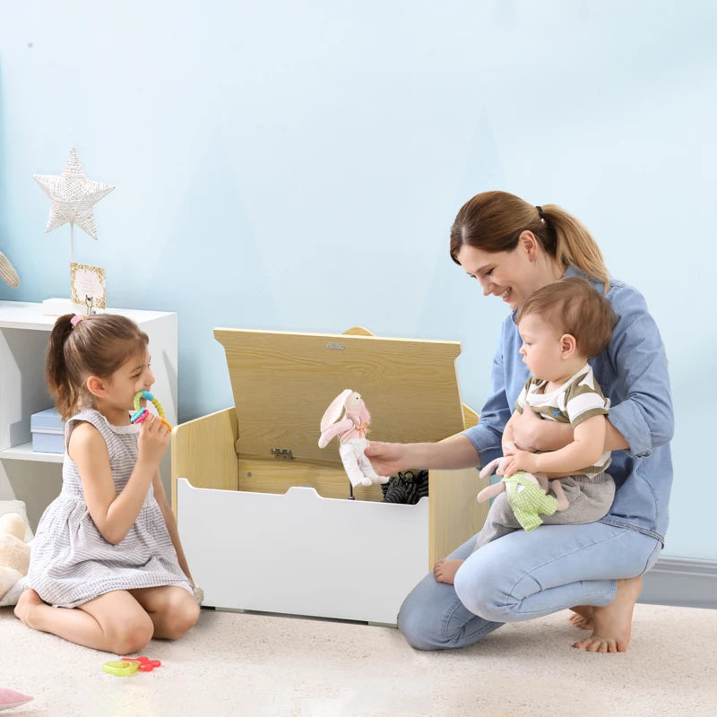 HOMCOM Kids Storage Bench - White