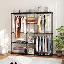HOMCOM Open Portable Wardrobe, Clothes Rack with 8 Shelves, Black