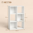 HOMCOM Industrial Storage Shelf, Bookcase, Bookshelf, White Wood Effect