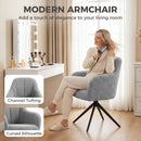 HOMCOM 360 Degree Swivel Accent Chair, Snow Flannel Armchair, Grey