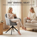 HOMCOM 360 Degree Swivel Accent Chair, Snow Flannel Armchair, Grey