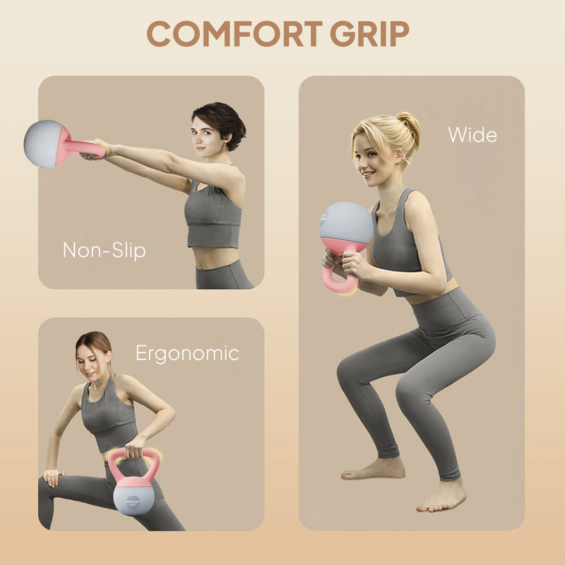 SPORTNOW 4KG Kettlebell w/ Soft Body, Non-Slip Handle