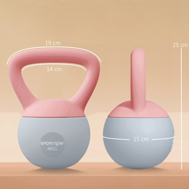 SPORTNOW 4KG Kettlebell w/ Soft Body, Non-Slip Handle