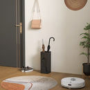 HOMCOM Square Umbrella Holder with Hooks and Water Tray for Entryway Black