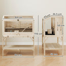 PawHut Wooden Hamster Cage, 2 Tier Hamster Habitat With Storage Shelf