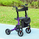 HOMCOM Folding Rollator Walker with Seat, Backrest, Bag, 4 Wheels