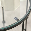 HOMCOM Set Of 2 Nesting Coffee Table, Side Tables With Glass Top, Black