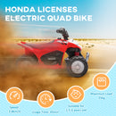 AIYAPLAY Honda Licensed Kids Electric Quad Bike 6V ATV 1.5-3 Years Red And Blue