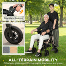 HOMCOM 2-in-1 Mobility Walker With Seat, Foldable Rollator With Footrests