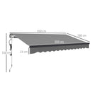 Outsunny 3.5 x 3(m) Electric Retractable Awning w/ Aluminium Frame