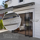 Outsunny 3.5 x 3(m) Electric Retractable Awning w/ Aluminium Frame