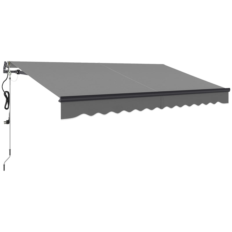 Outsunny 3.5 x 3(m) Electric Retractable Awning w/ Aluminium Frame