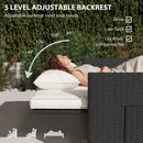Outsunny Garden Rattan Furniture Set 2 Seater Patio Sun Lounger Daybed Cream