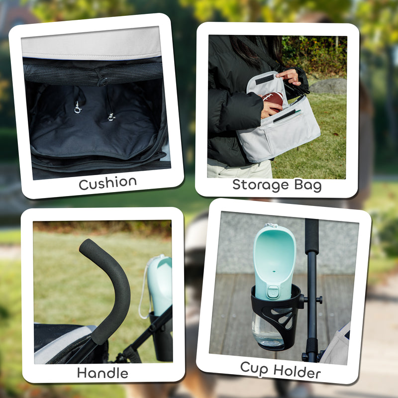 PawHut Lightweight Foldable Dog Stroller for Mini Dogs