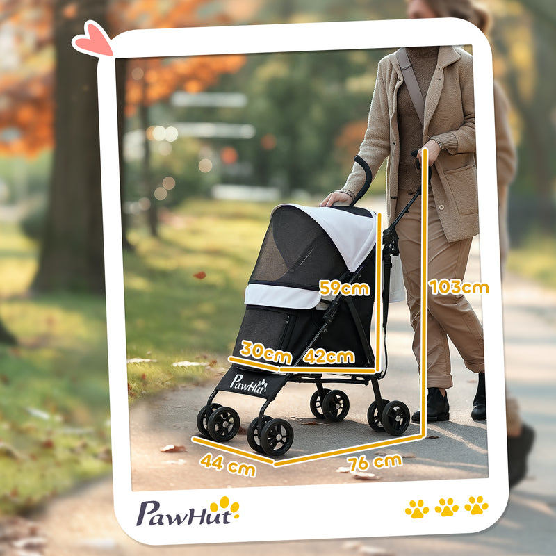PawHut Lightweight Foldable Dog Stroller for Mini Dogs