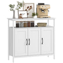 HOMCOM Industrial Kitchen Sideboard with Open Shelf & 2 Cabinets, White
