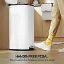 HOMCOM 30L Kitchen Bin, Pedal Bin with Lid, Removable Inner Bucket, White