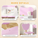AIYAPLAY Kids Desk and Chair Set, Children Writing Table with Drawer, Pink