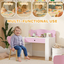 AIYAPLAY Kids Desk and Chair Set, Children Writing Table with Drawer, Pink