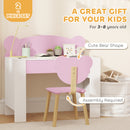 AIYAPLAY Kids Desk and Chair Set, Children Writing Table with Drawer, Pink